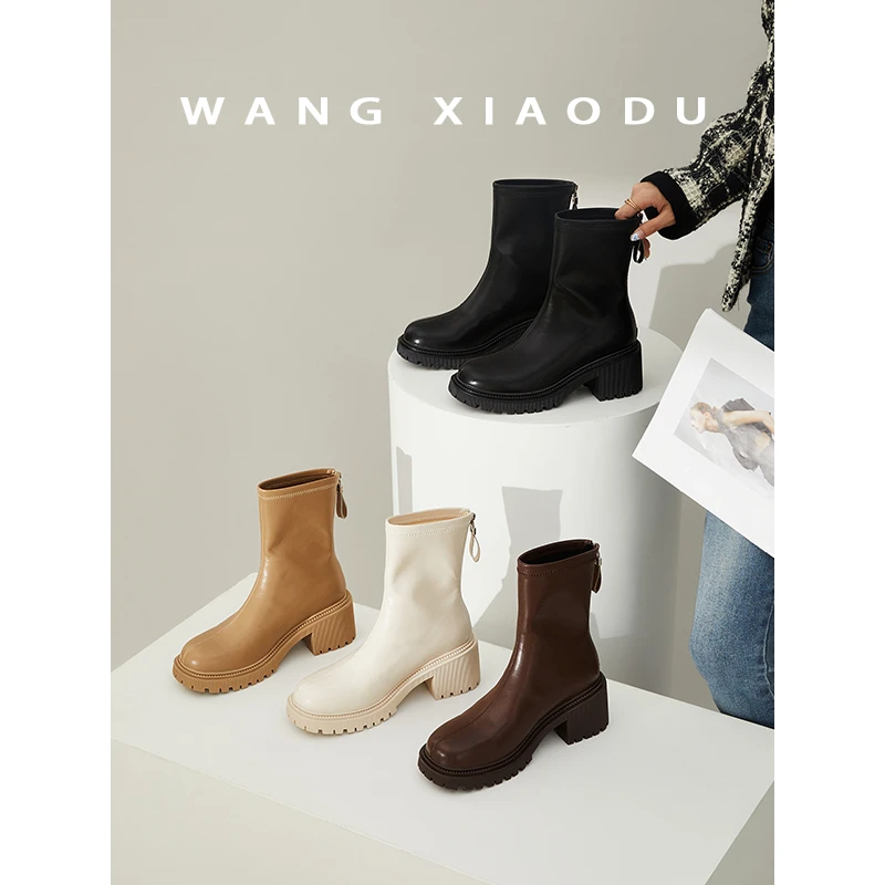 【王小毒】慕名而来○矮筒短靴女新款弹力秋冬短靴