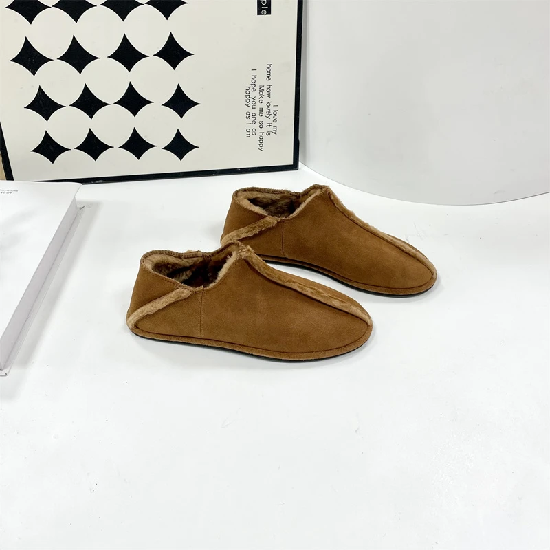 BY1068-1圆头冬季乐福鞋休闲高帮保暖秋冬女鞋低帮平底舒适经典