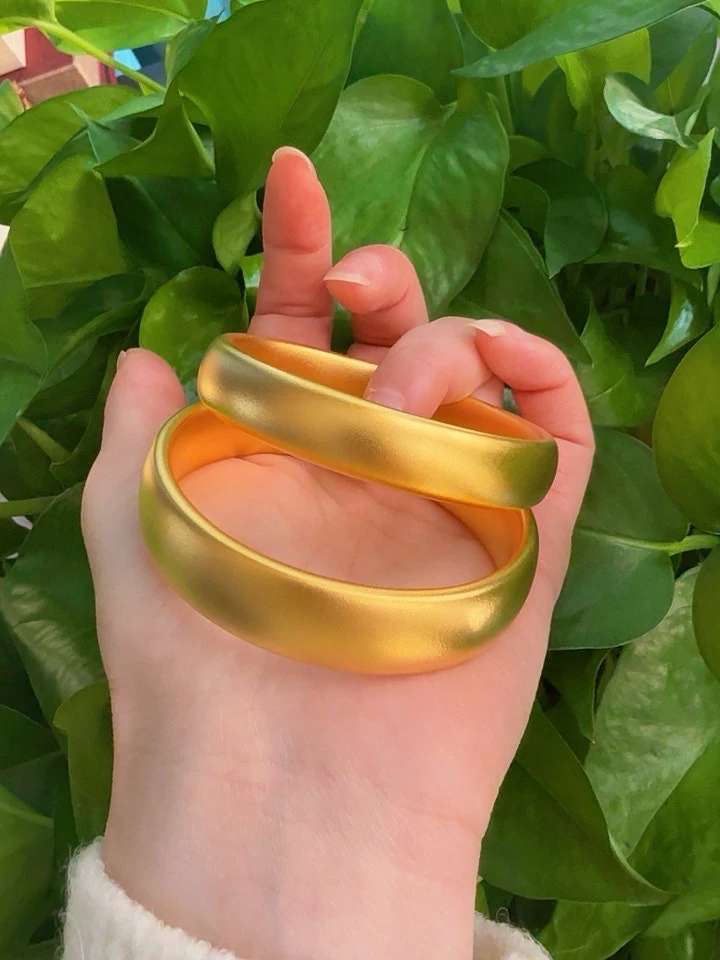 足银手镯 卡12足银磨砂轮胎手镯