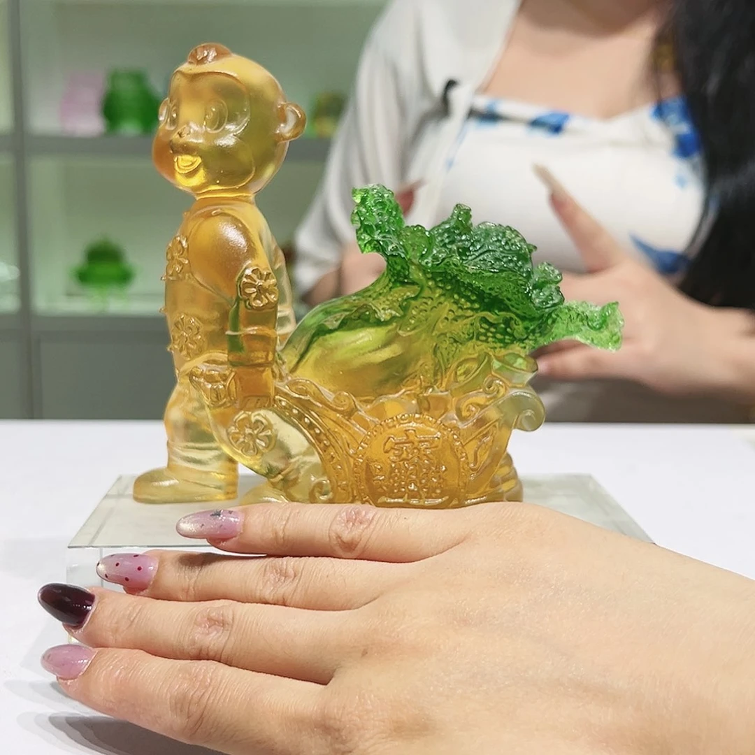 【闪购商品】手工艺品琉璃金猴送百财