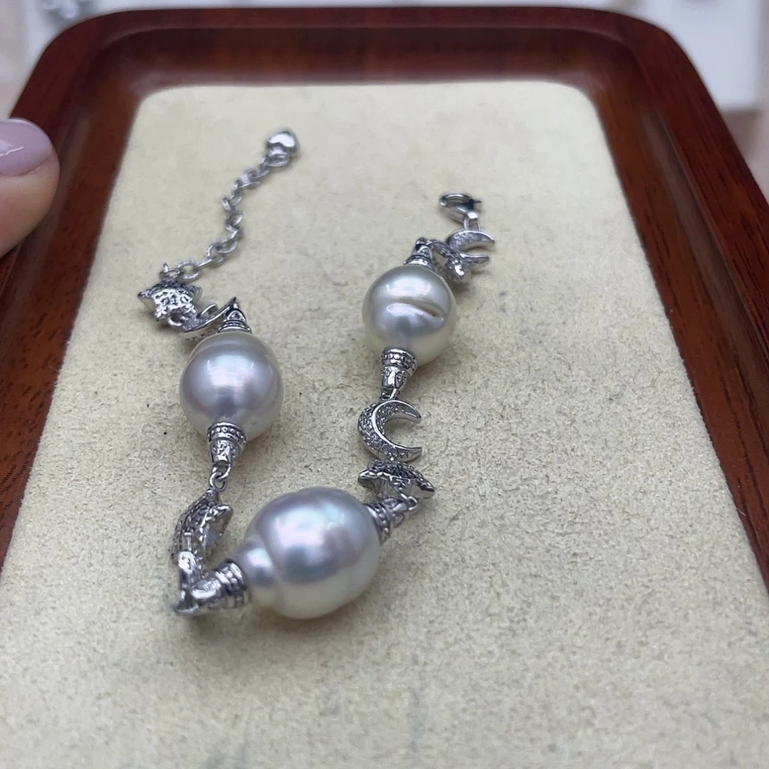 海水珍珠手绳银S925镶嵌