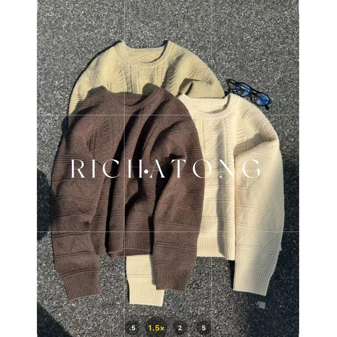 atong/阿彤Rich Atong【11-26】高克重100%wool极简毛衣0911-26