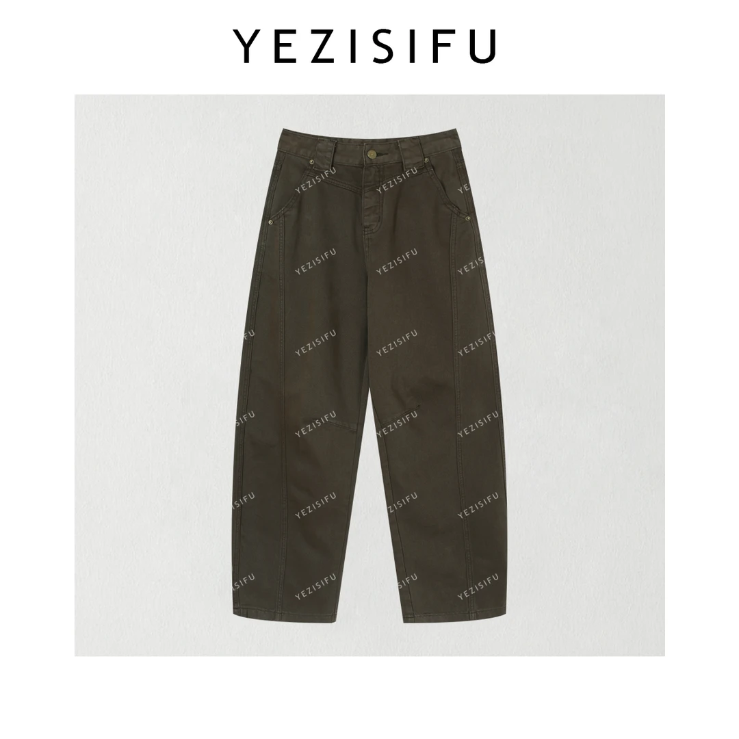 欧尼私服 2025早秋 极简百搭立体剪裁工装休闲裤 2508C4601