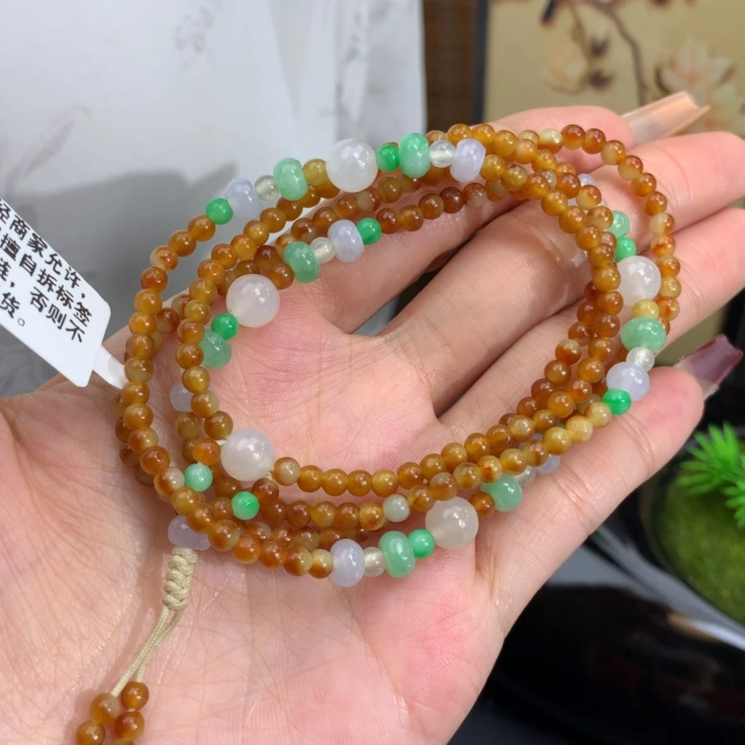 翡翠手链未镶嵌卡3.3胶润特色小米项链