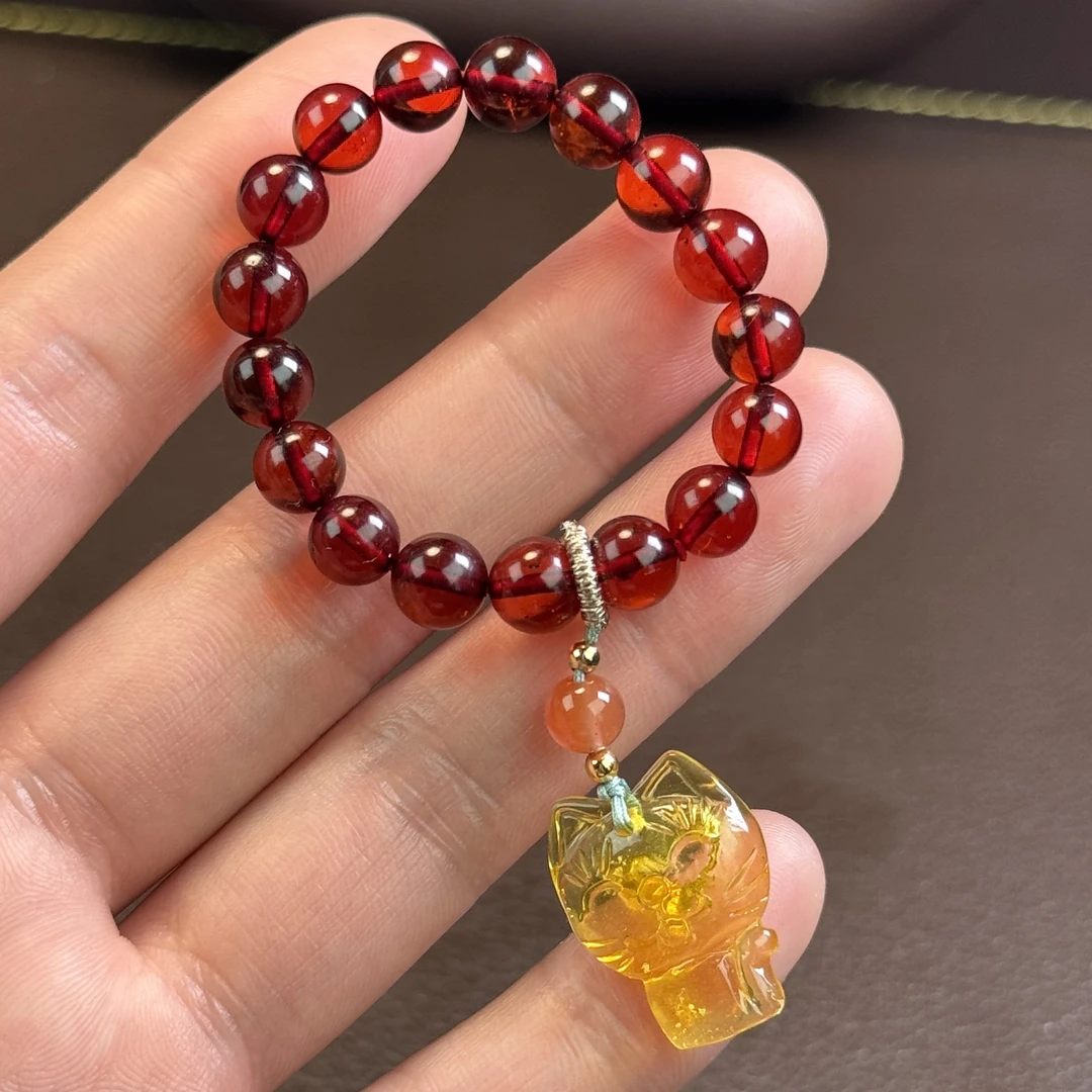 【尚狮珠宝】天然琥珀血泊手捻百搭吊坠