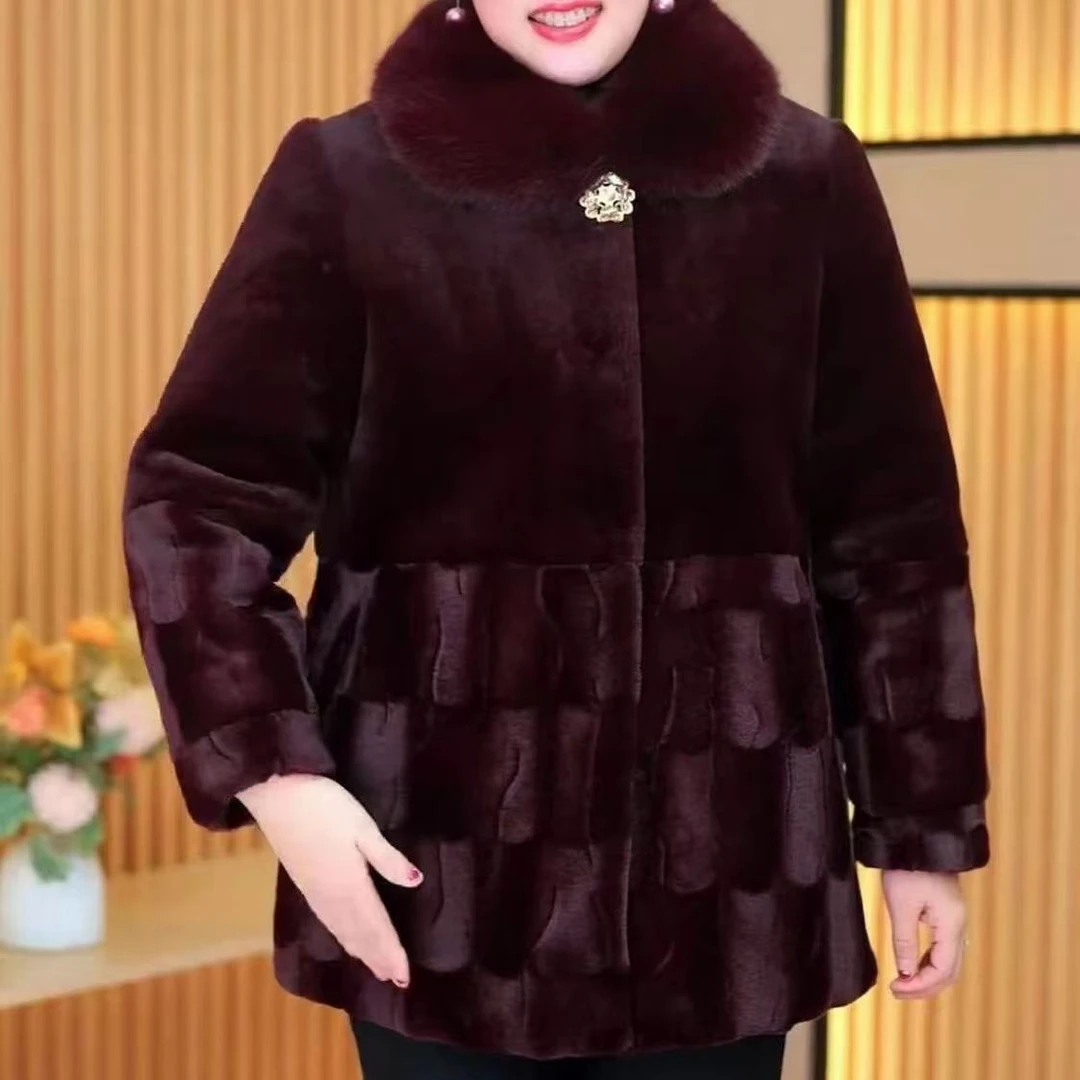 11744-高贵中老年人奶奶冬装外套妈妈高档衣服外套【C仓】