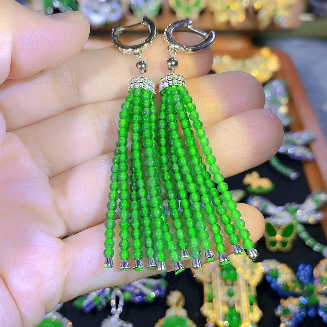 颈饰银S925镶嵌翡翠