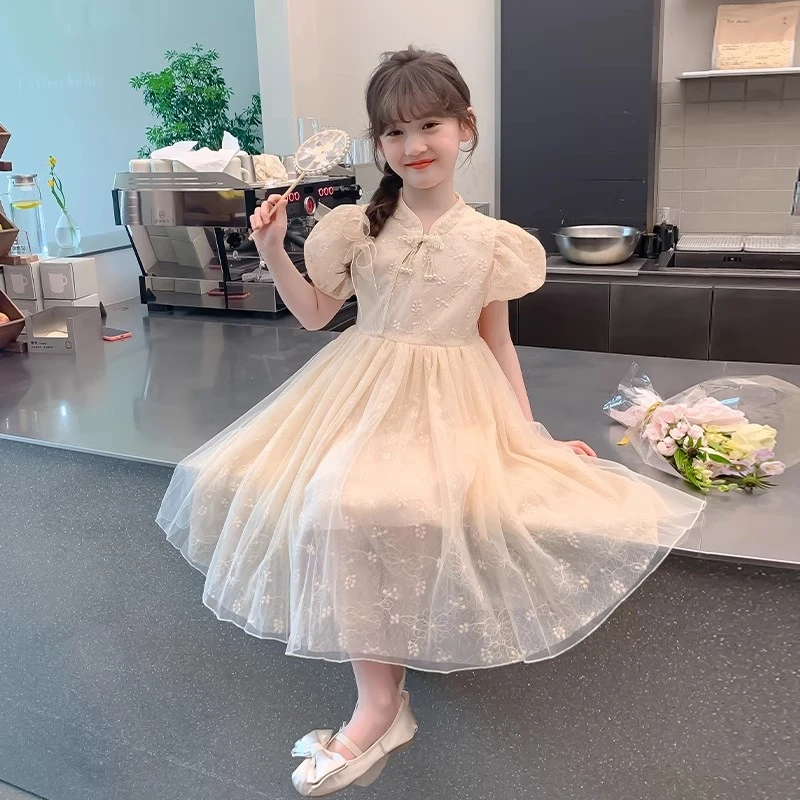 女童夏季连衣裙2025新款儿童汉服国风洋气公主裙女孩夏装网红裙子