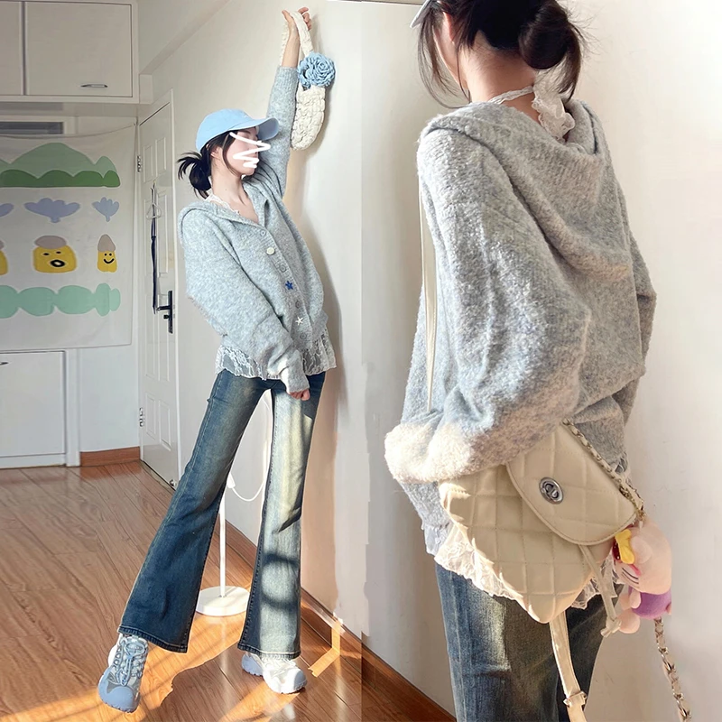 高级感宽松慵懒风毛衣外套女春秋2025年新款秋季爆款针织开衫上衣