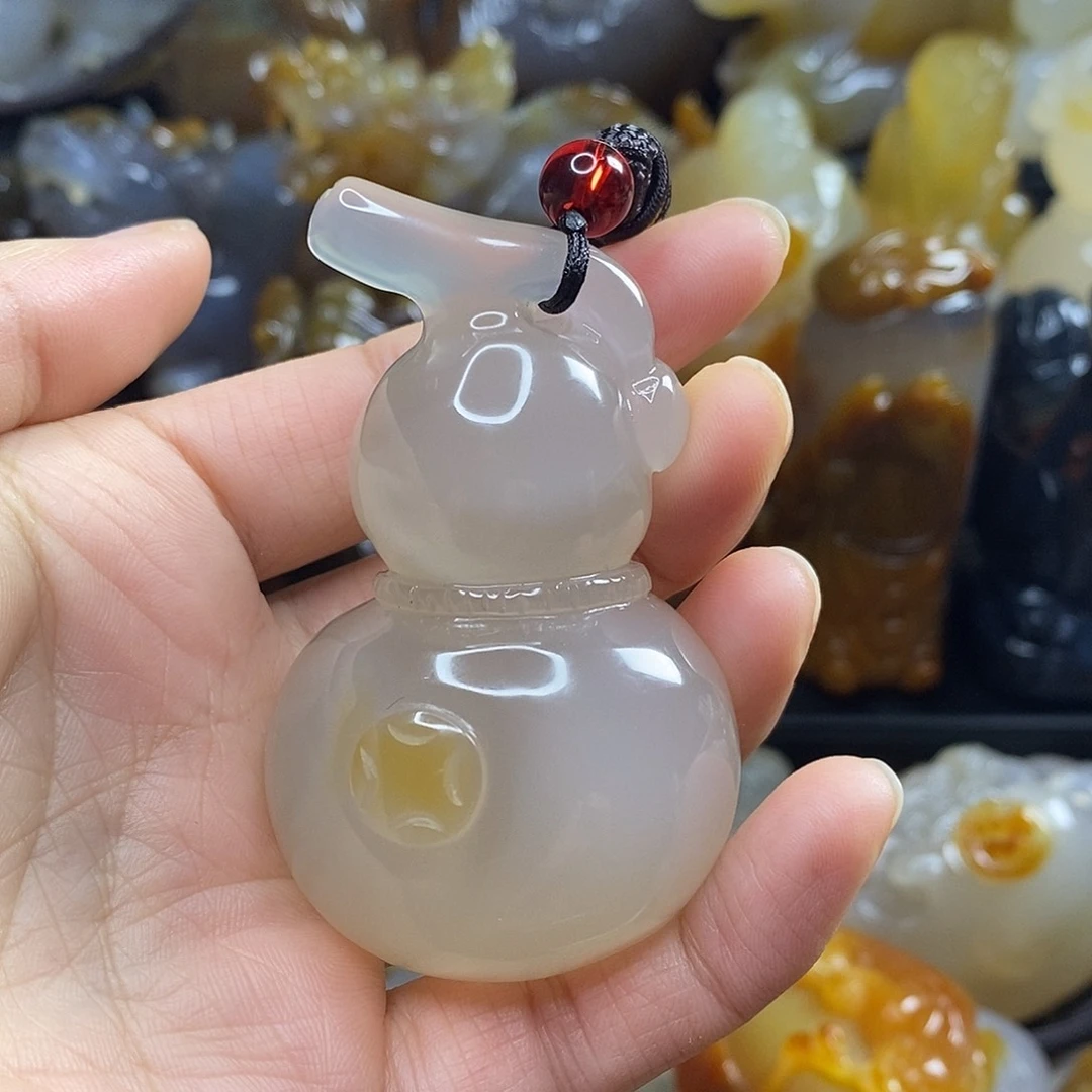 玛瑙/玉髓未镶嵌小手把件