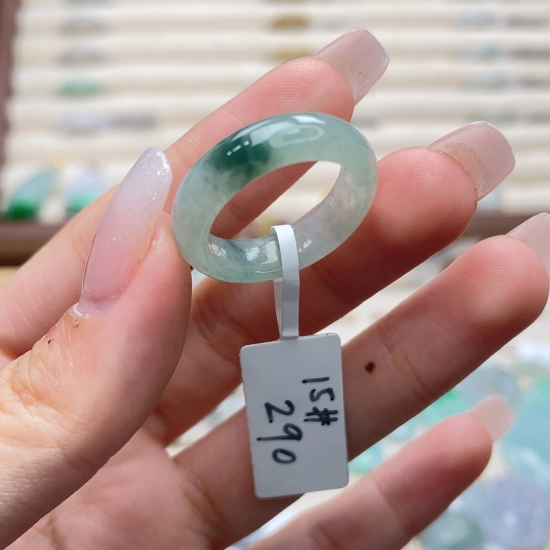 翡翠未镶嵌戒圈a31港圈15冰飘花