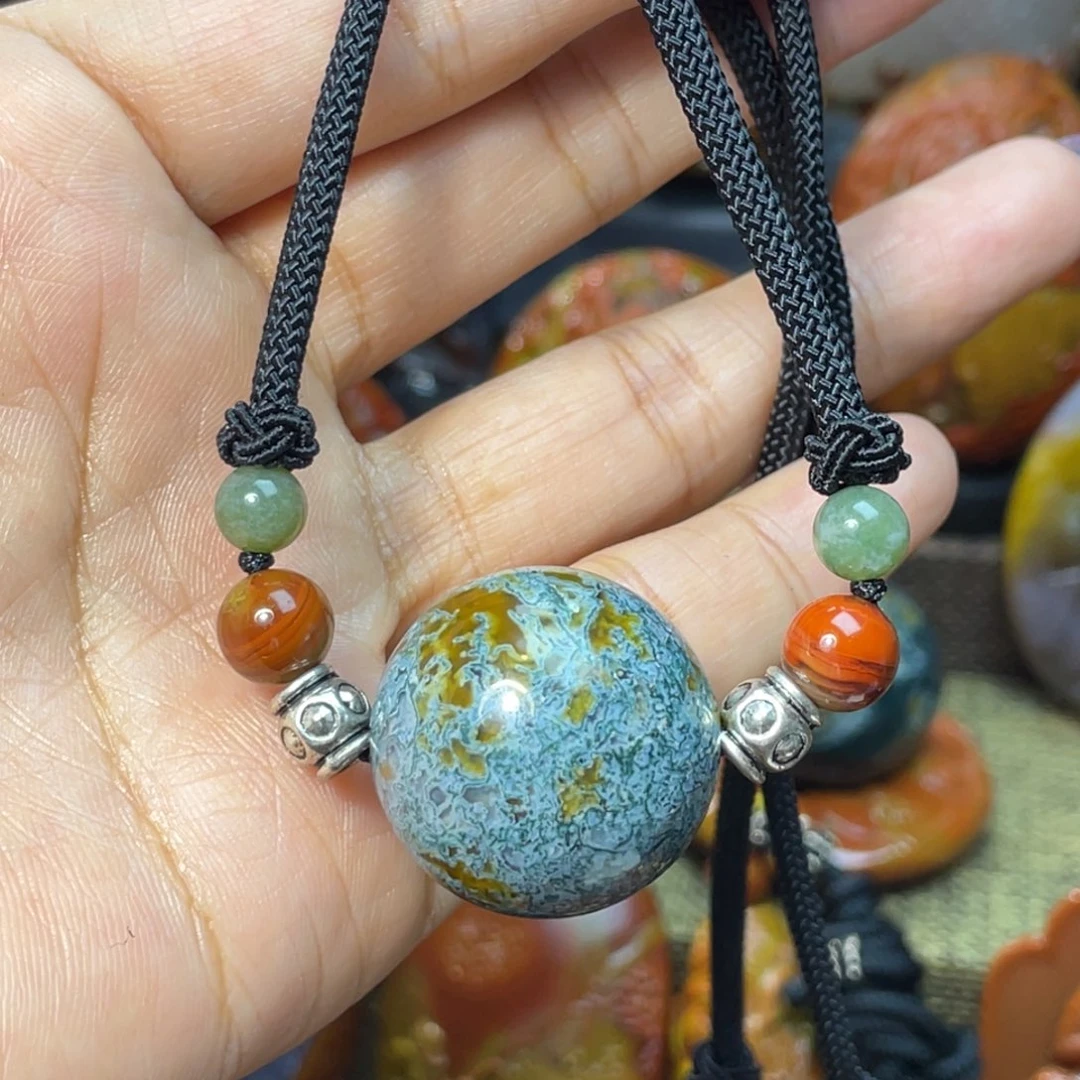未镶嵌玛瑙/玉髓珠宝奇石品质天然水草，手工打磨，抛光锁骨288福利