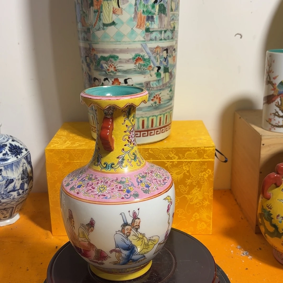 瓷片花瓶摆件22222222222