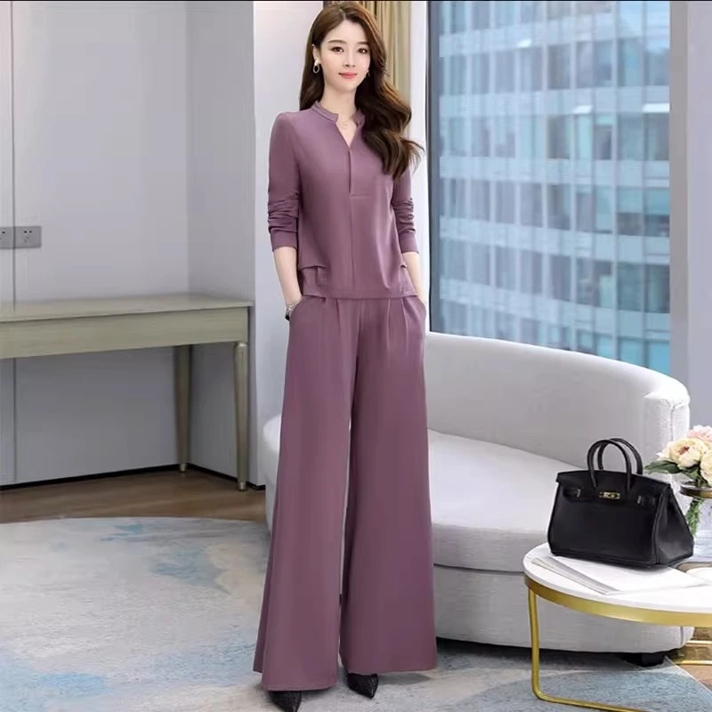 休闲时尚套装女秋季2025年新款气质高端大牌女装洋气阔腿裤两件套