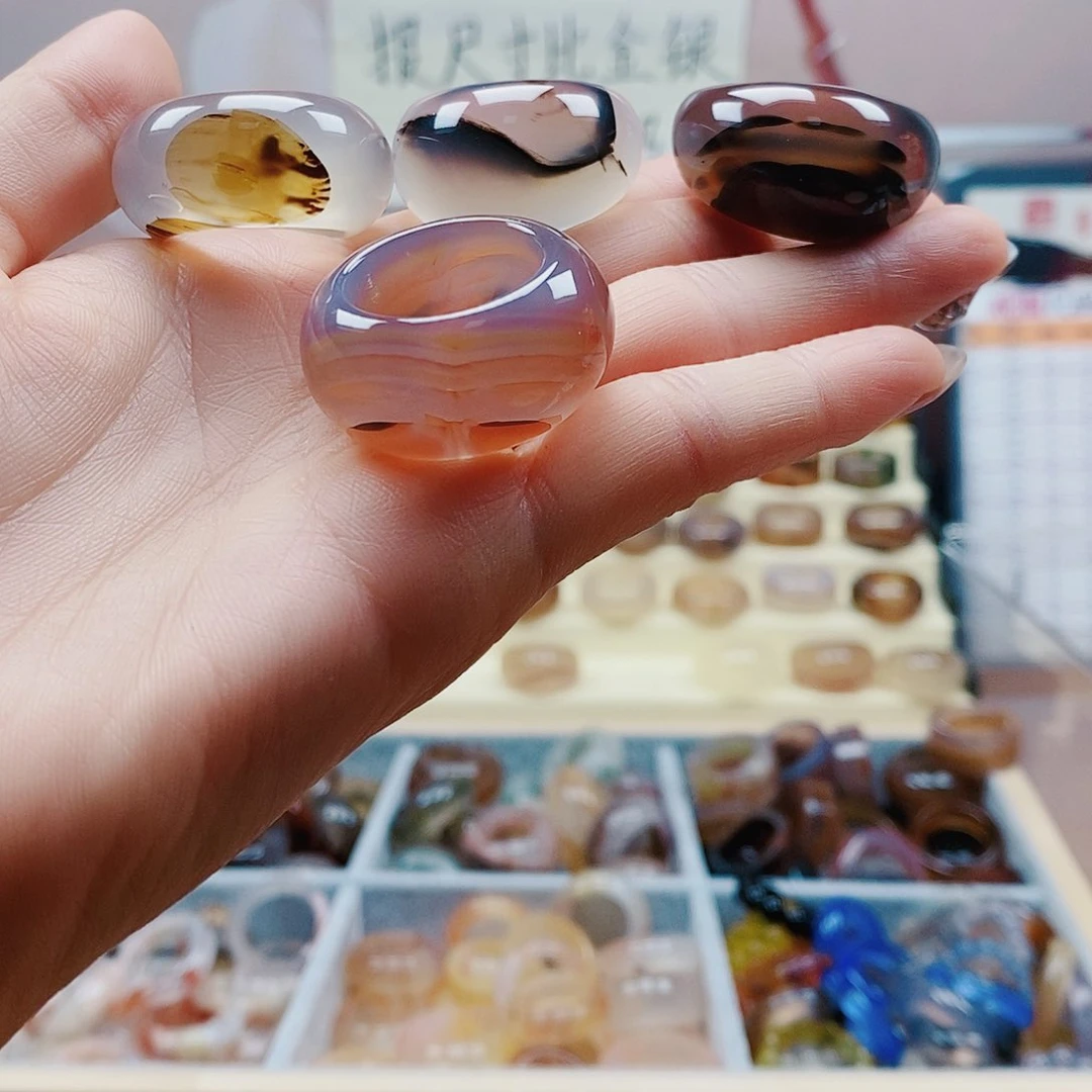 玛瑙/玉髓戒指未镶嵌痣****师