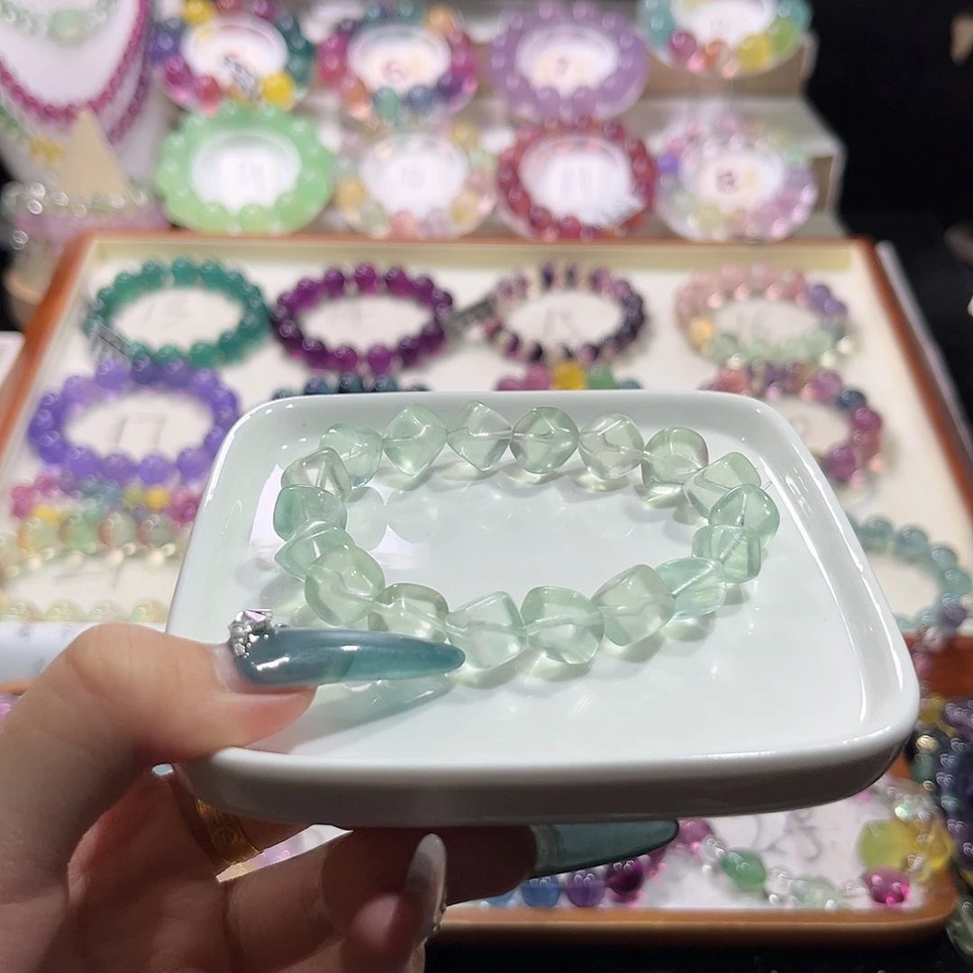 未镶嵌手链萤石薄荷绿冰块