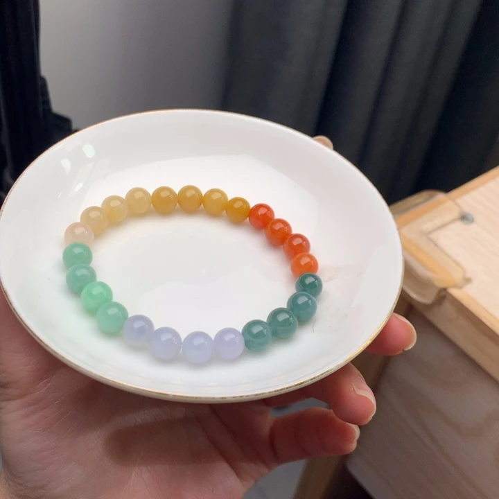 后***…翡翠未镶嵌手链翡翠y311 卡7.8