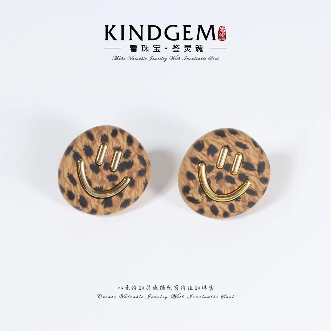 铜合金锆石耳饰 KindGem 金色高级感时尚气质百搭耳环 C-46214