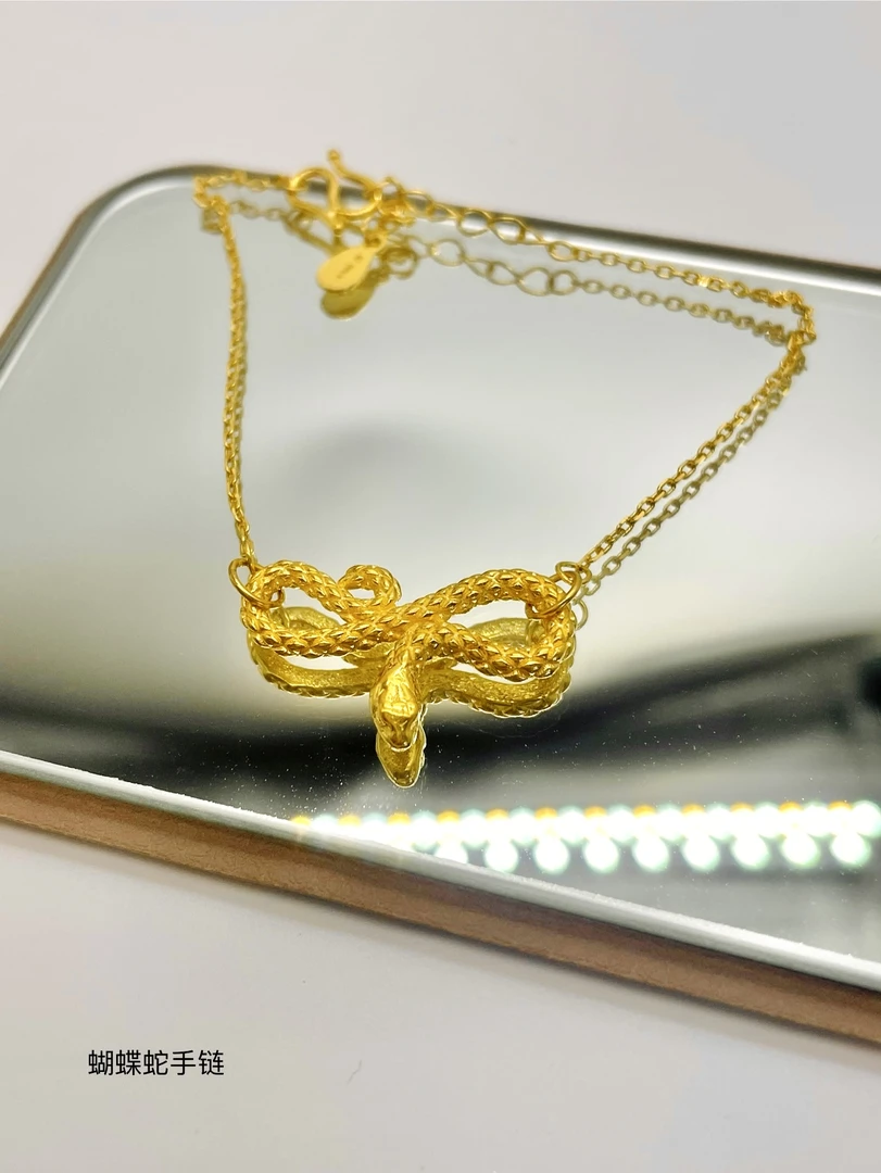 足银手链 足银手链-蝴蝶蛇手链（简约时尚）