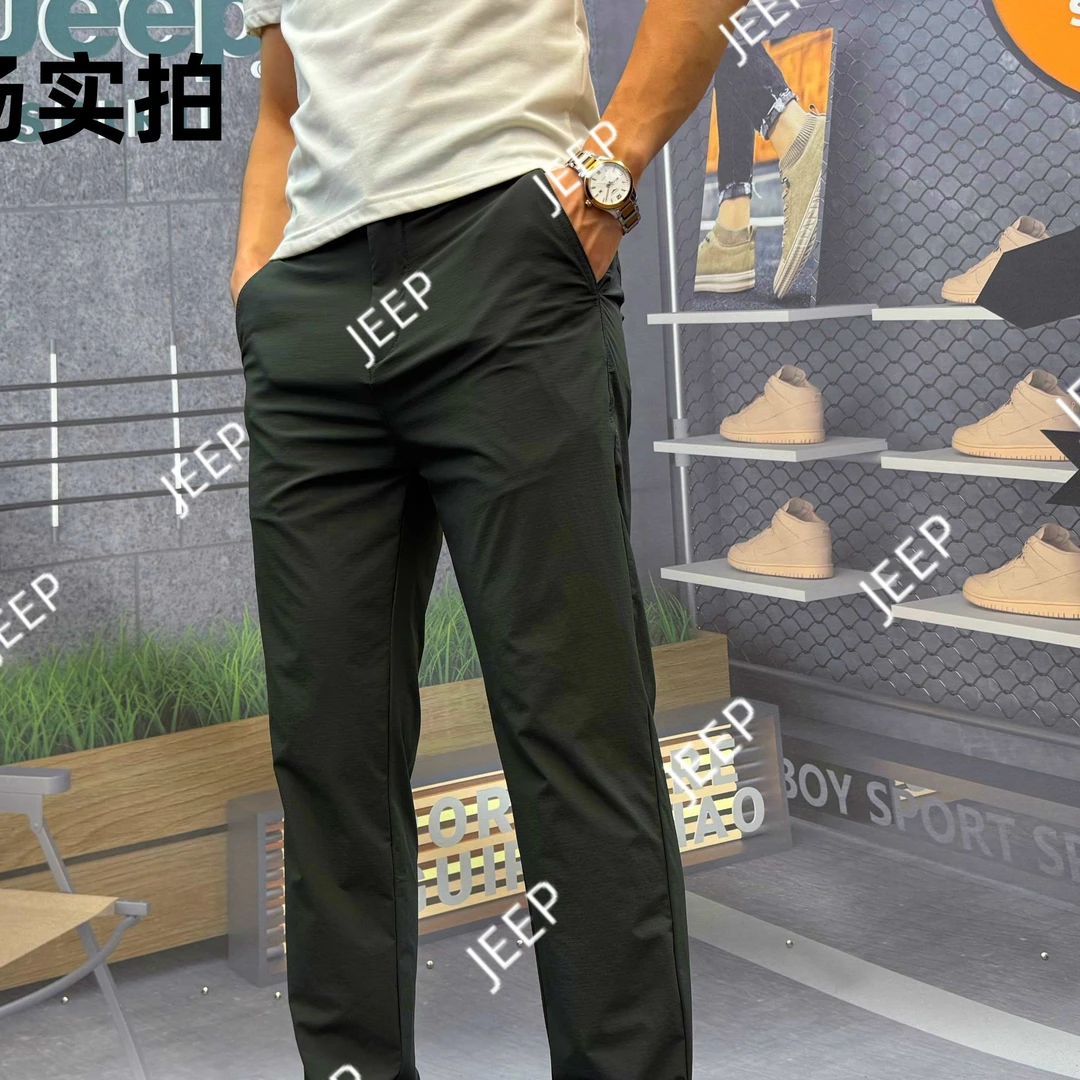JEEPSPIRIT吉普原创高端秋季透气时尚绅士百搭简约休闲直筒裤8035