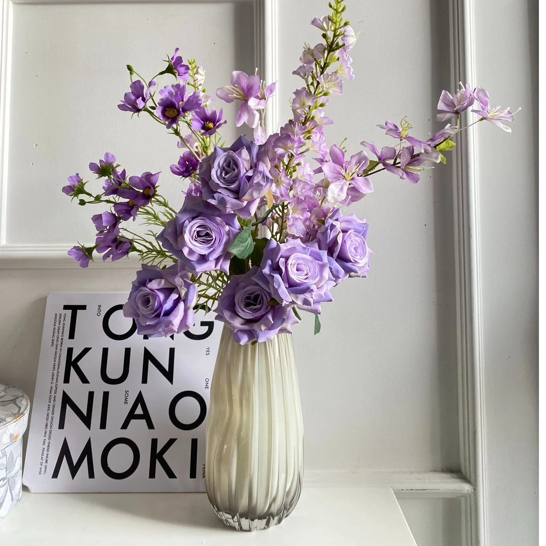 《紫霞仙子》轻奢高档仿真花假花客厅餐桌装饰精致家居摆件