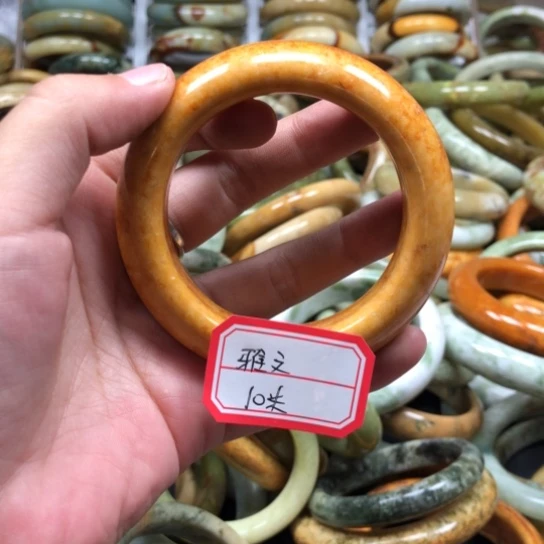 未镶嵌蛇纹石玉手镯雅*
