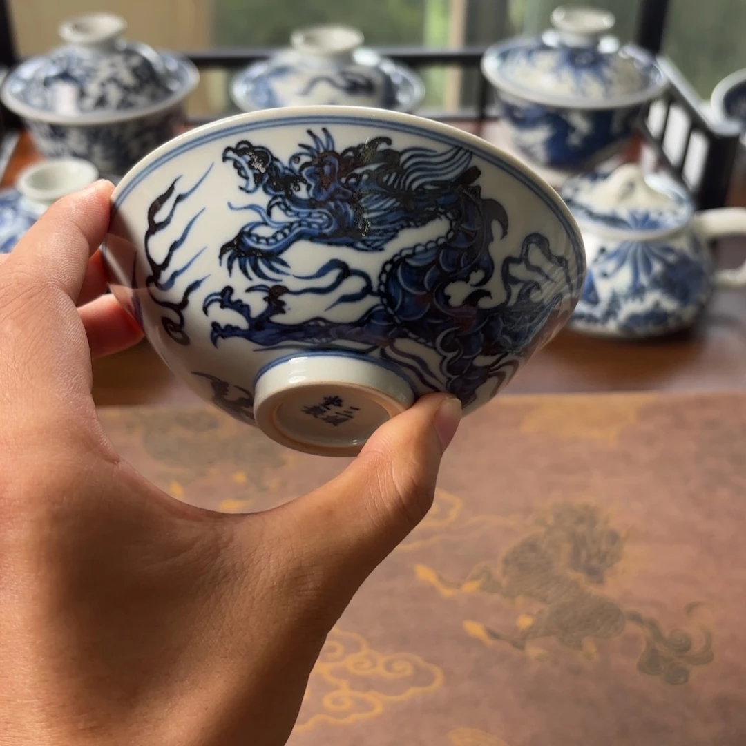 摆件景德镇手工茶器福利斗笠杯
