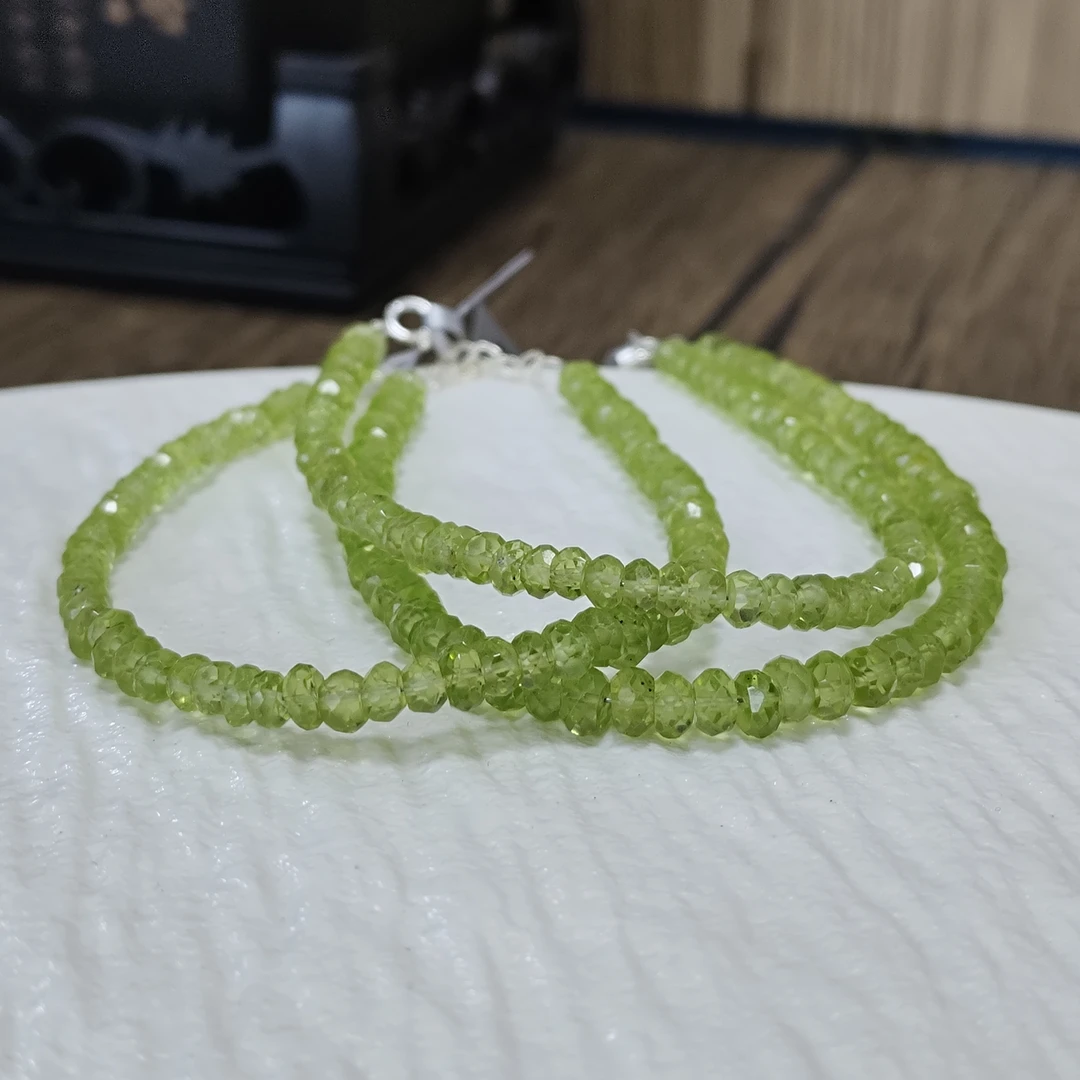 【晶雅颂】天然橄榄石刻面手链 多样性发一件  1818BB