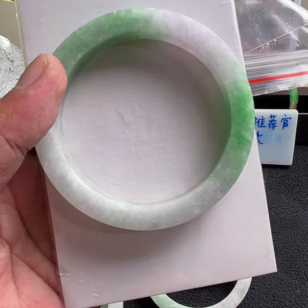 定制翡翠未镶嵌毛坯手镯定制春带彩手镯定制