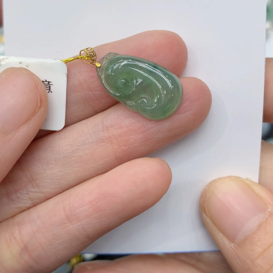 翡翠颈饰18K金镶嵌123456789