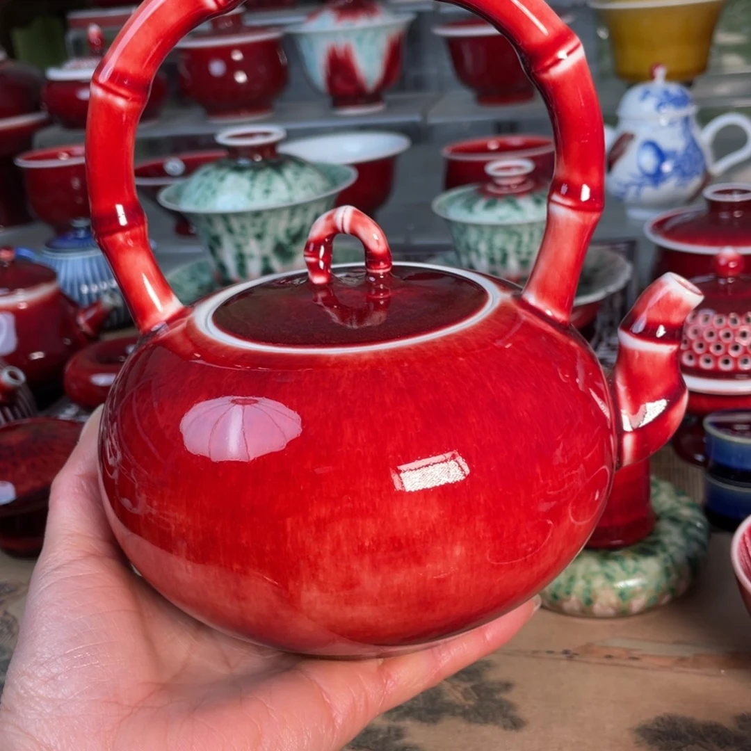 景德镇原矿釉提梁壶