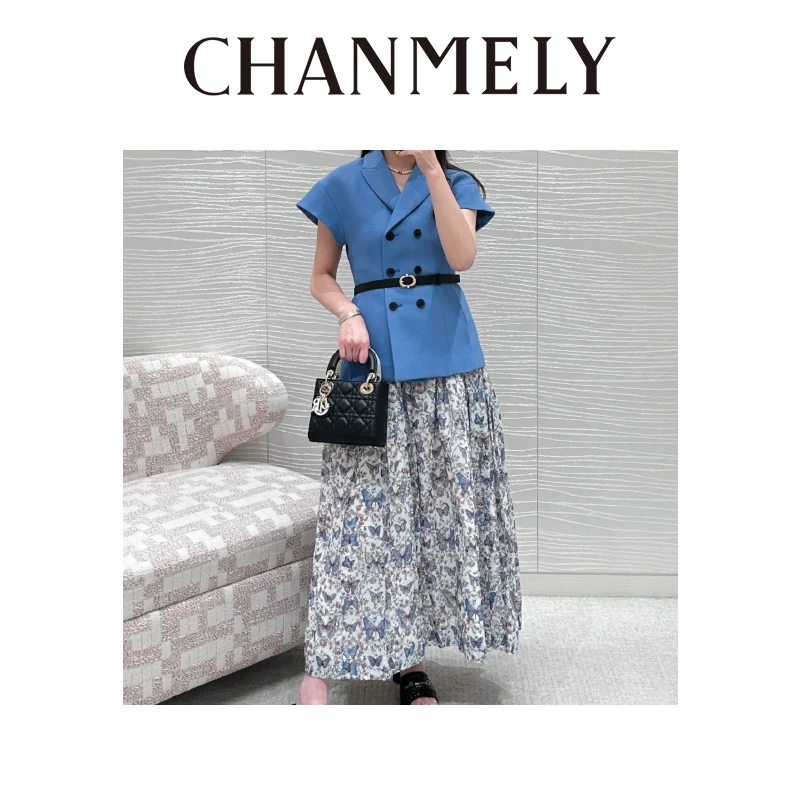 【CHANMITY】25/ss高级法式蝴蝶优雅飘逸A字显瘦半身裙025288