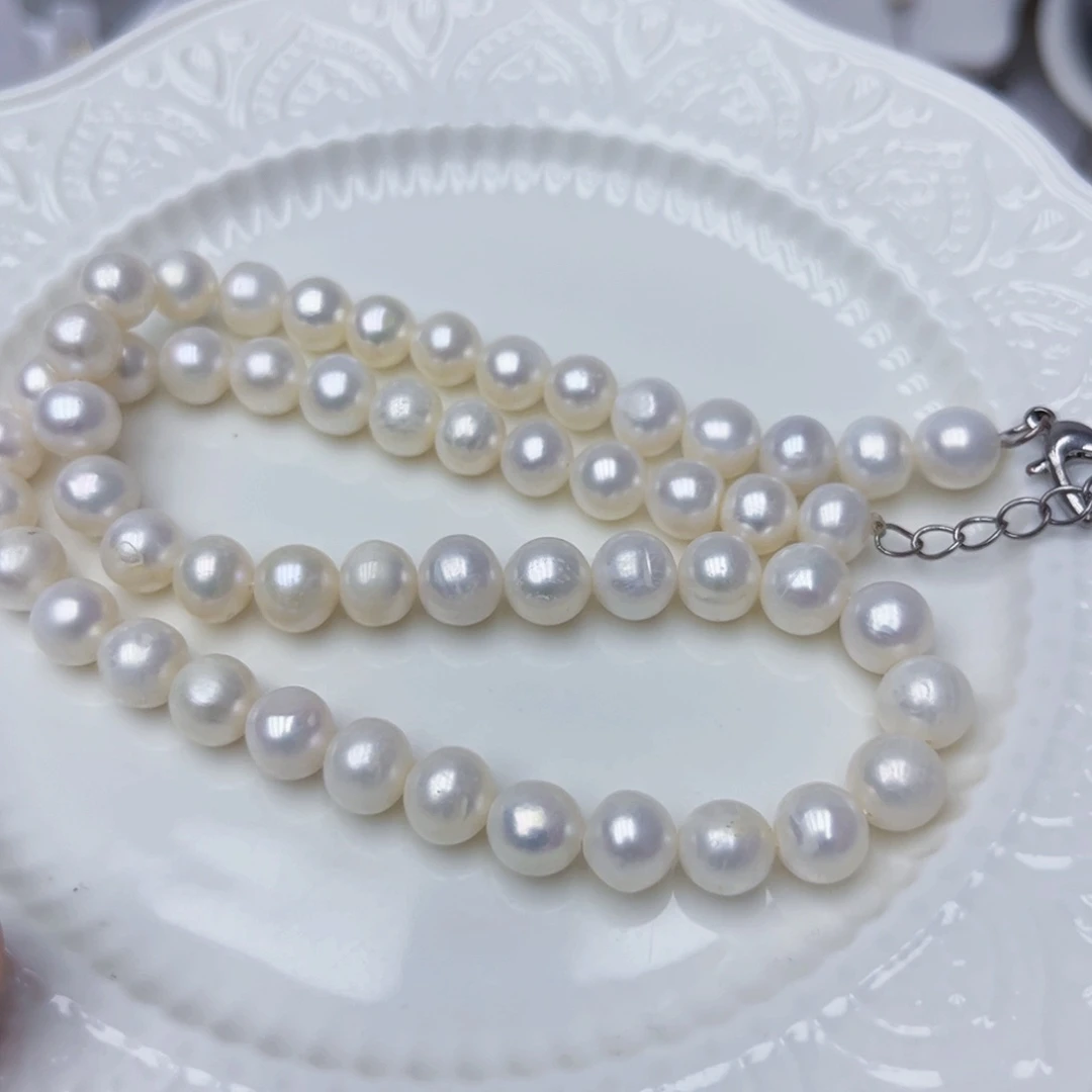 淡水珍珠银S925镶嵌颈饰