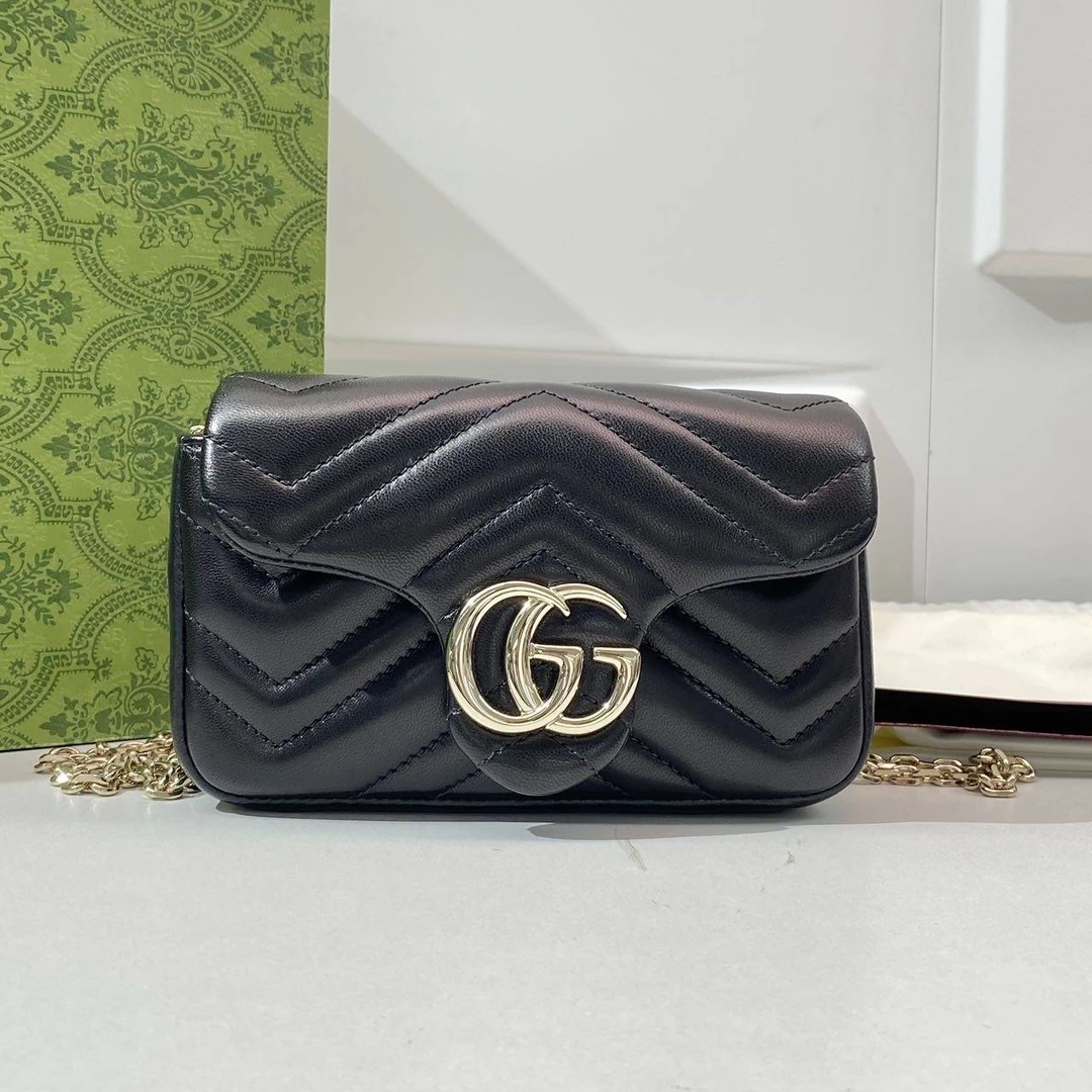 99新 GUCCI/古驰 玺越奢品 Gucci黑金马蒙mini单肩包 THCJ170