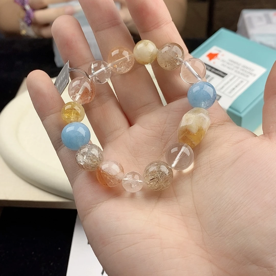 银S925镀金镶嵌手链水晶