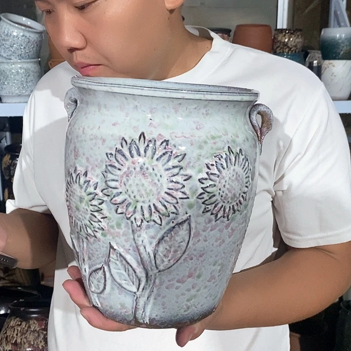 紫砂花盆口20高24福利