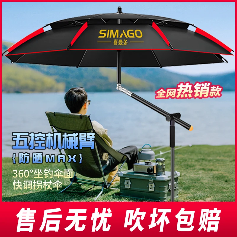 喜曼多钓鱼伞2025新款加厚防晒防暴雨伞户外露营遮阳伞钓鱼专用伞