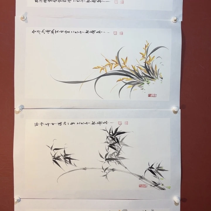 国画听兰老师花鸟