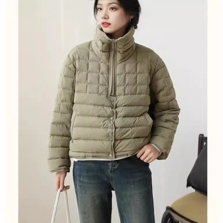 VONSRMAN设计拉链羽绒服女冬季2025新款休闲轻薄保暖百搭短款外套