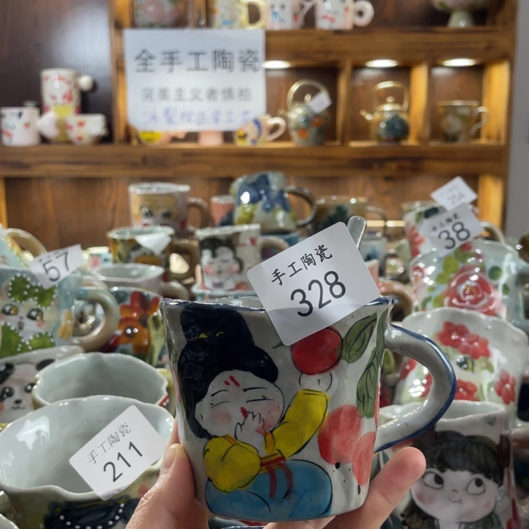 景德镇手工陶瓷一杯一勺328