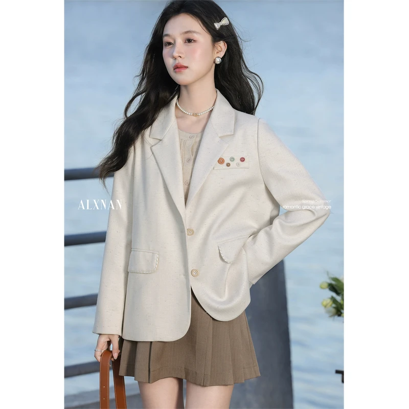 【清清】「月光独白」通勤宽松休闲西装女百搭上衣