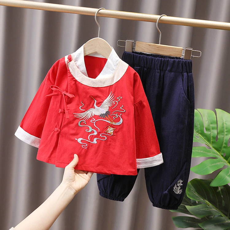 （800-999编码下单）国风唐装汉服清仓男宝女宝套装连衣裙儿童古装