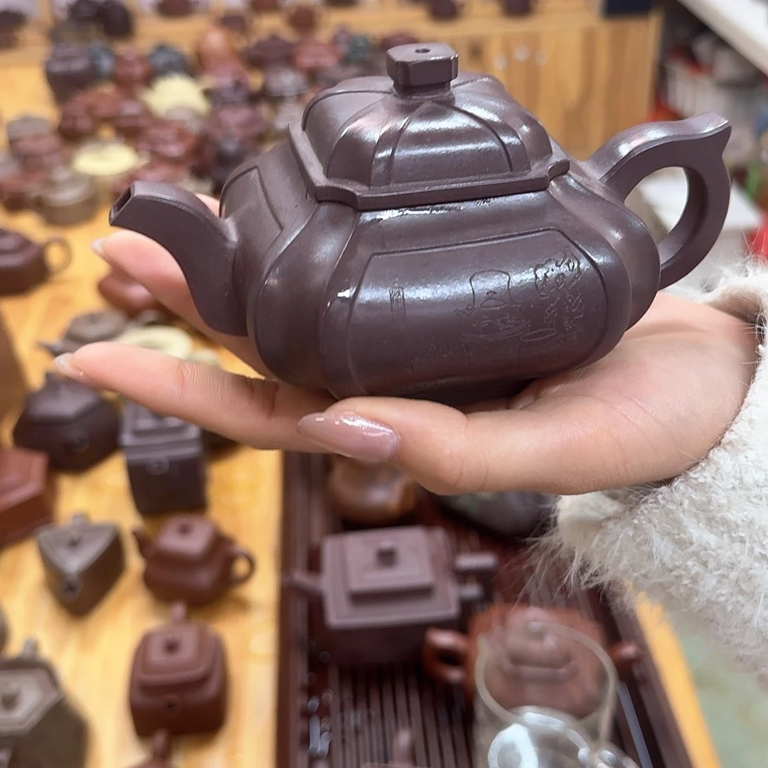 紫砂茶壶紫砂壶四方抽角井栏260cc