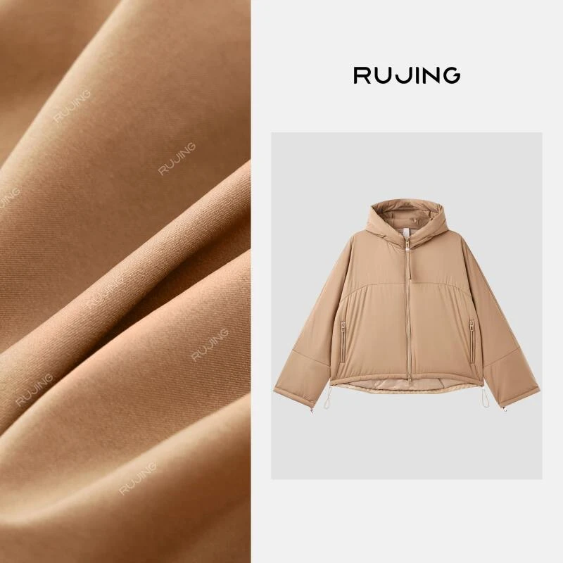 RUJING丨【面包熊】3M新雪丽短款轻薄连帽棉服-258MFQY007