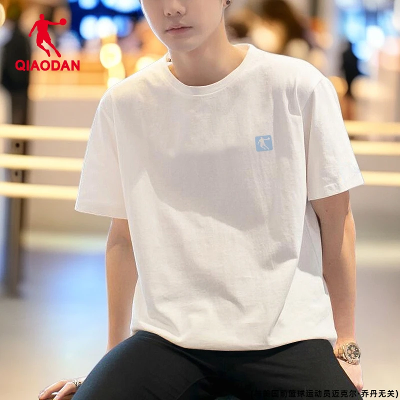 乔丹短袖男2025夏季新款男士白色上衣T恤宽松圆领半袖透气运动服