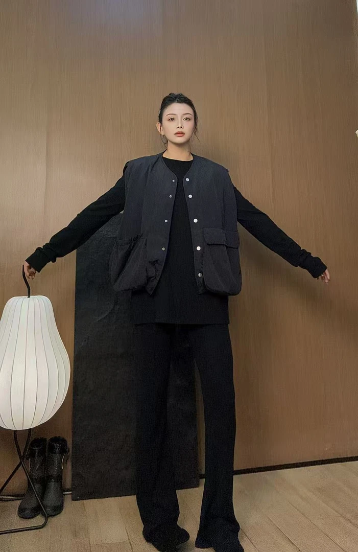 《子后》微胖大码 休闲宽松洋气棉马甲