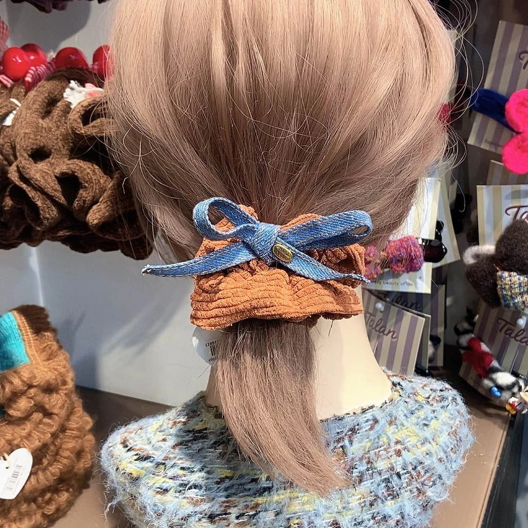 皮质非金属新款发圈灯芯绒