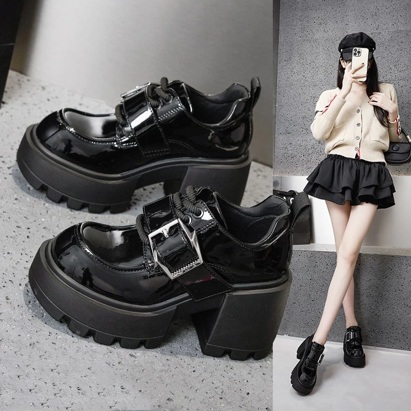 厚底小皮鞋女2025秋季新款真皮百搭英伦风松糕休闲玛丽珍乐福鞋子