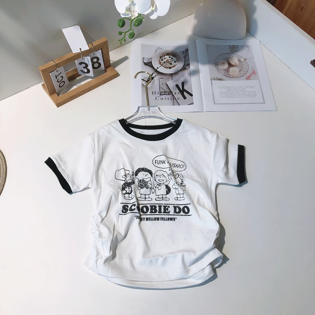 C124快乐童年儿童夏季短袖T恤辣妹款S字母