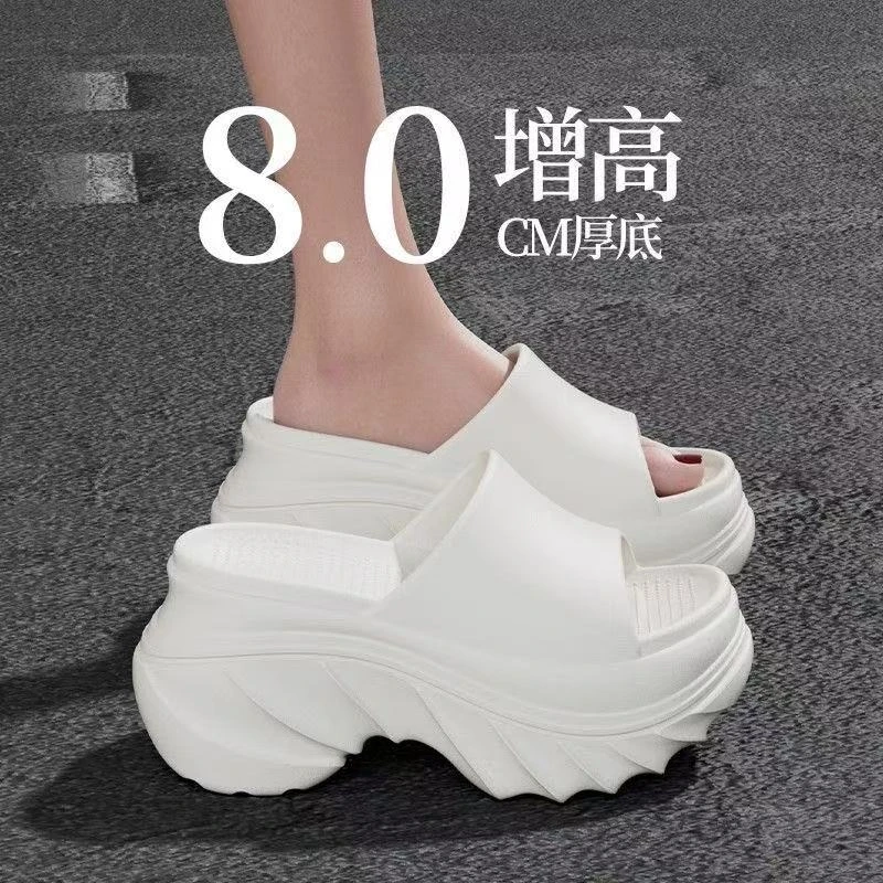 8‘0厚底增高休闲百搭女士凉拖（有瑕疵无运费险介意者勿拍）